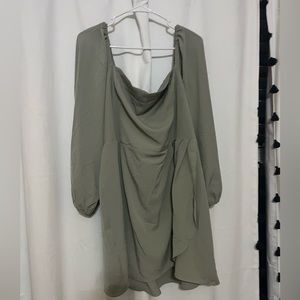 Abercrombie A&F sage green long sleeve shirt tulip dress